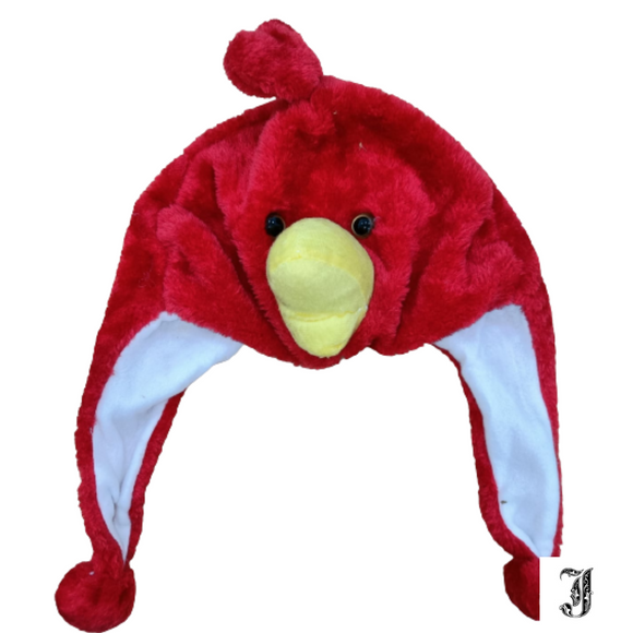 Plush Unisex Animal Cap: Angry Birds- Red