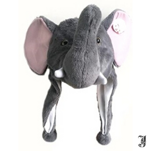 Plush Unisex Animal Cap: Elephant